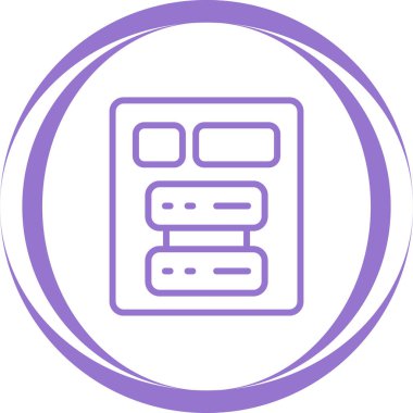 eşsiz veritabanı sunucu vektör çizgisi simgesi