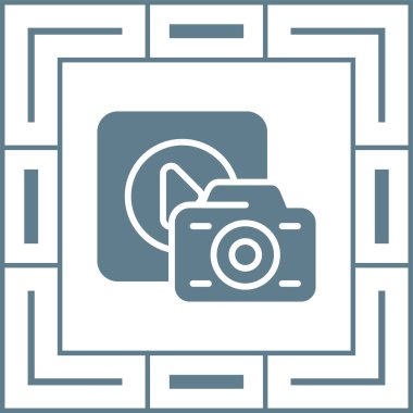 kamera fotoğraf çerçevesi simgesi ana hat biçiminde