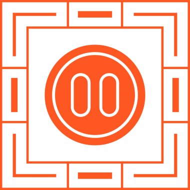 Tek bir turuncu simgenin vektör illüstrasyonu