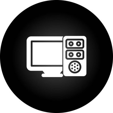 bilgisayar izleme simgesi, vektör illüstrasyonu