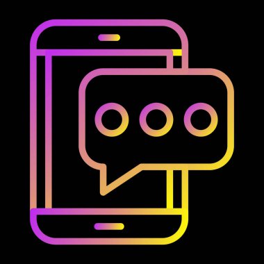 mobil sohbet simgesi vektör çizimi tasarımı