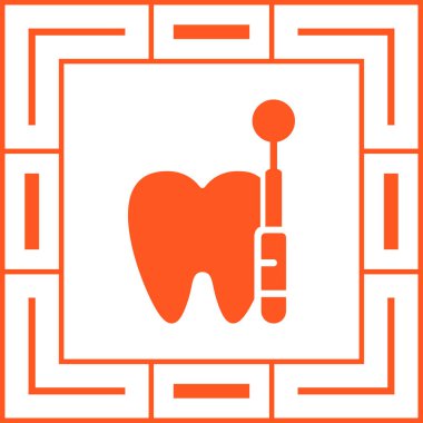 Diş implantı ikon vektör illüstrasyonu