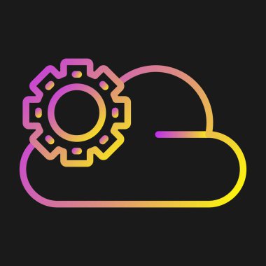 bulut hesaplama vektör çizgisi gradyan rengi