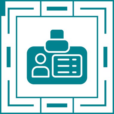 Kimlik kartı simgesi, vektör illüstrasyonu