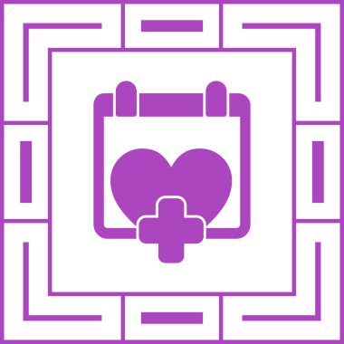 Çekmece ikon vektör illüstrasyonunun göğsünde kalp