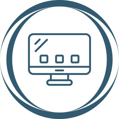 Masaüstü Bilgisayar Web simgesi vektör çizimi