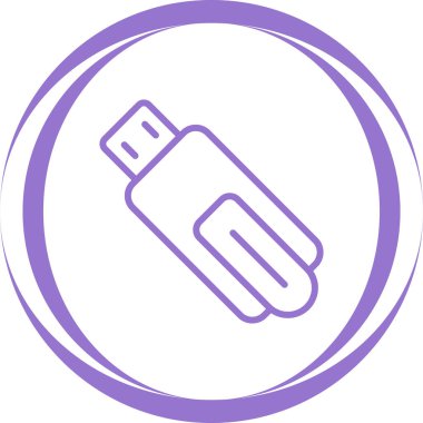 Beyaz arkaplanda usb simgesi, vektör illüstrasyon tasarımı