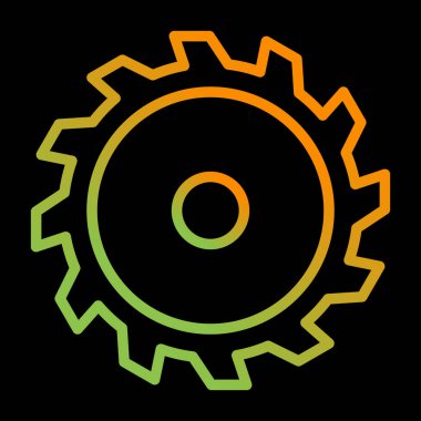 Dişli çark simgesi, vektör çizim