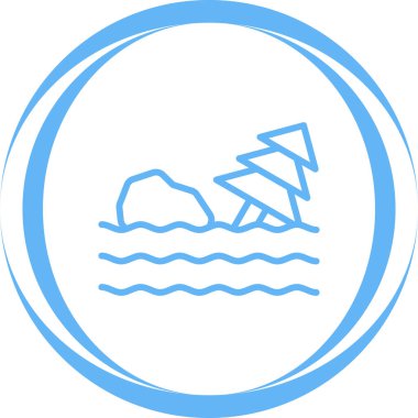 Bir dağ simgesinin vektör illüstrasyonu