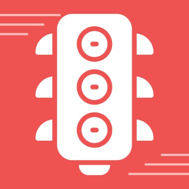 Beyaz elektrikli ısıtıcı simgesi uzun gölge arkaplanı ile izole edilmiş. Uzaktan kumandalı ısıtıcı kontrolü. Ev kontrolü. Kırmızı daire noktaları. vektör.