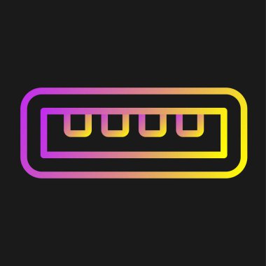 Taslak çizgisi elektrik kablo simgesi siyah arkaplanda izole edildi. Kablo bağlantısı. vektör