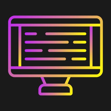 Masaüstü Bilgisayar Web simgesi vektör çizimi