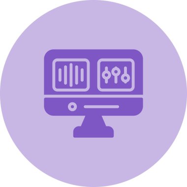 Monitör. Web simgesi basit illüstrasyon