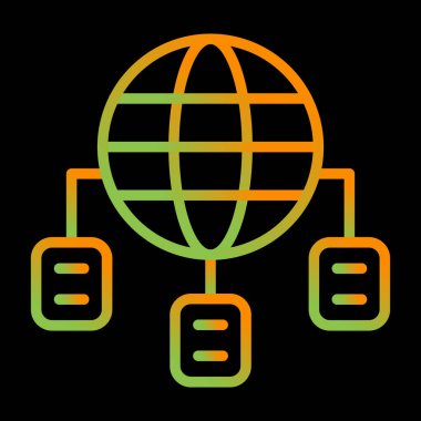 arkaplanda izole edilmiş genel ağ simgesi ve vektör illüstrasyonu