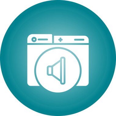 çamaşır makinesi simgesi, düz tasarım biçimi