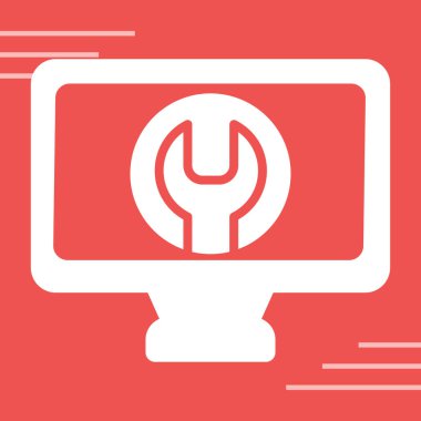 Dolgu simgesi, vektör illüstrasyonlu bilgisayar ekranı