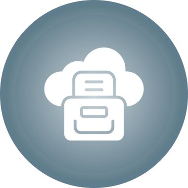 Deponun vektör ikonu, bulut hesaplama, bulut depolama. düz vektör illüstrasyonu