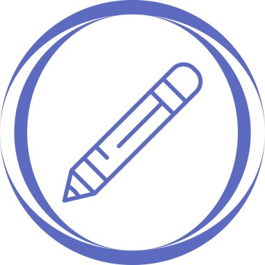 Çemberde kalem simgesi, beyaz arkaplanda vektör illüstrasyonu