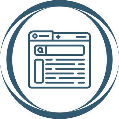 Web sayfası simgesi. Web tasarımı için basit web sayfası vektör simgesi çizimi