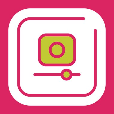 Kameranın uzun gölgeli vektör simgesi