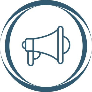 Konuşmacı simgesi. Web için basit bir duyuru vektör simgesi çizimi