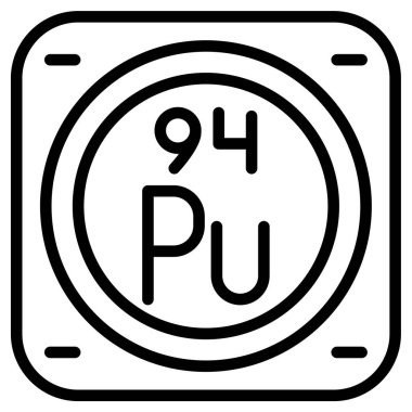 Plütonyum kimyasal element simgesi, basit satır biçimi