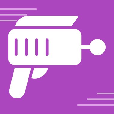 Yeşil arka planda beyaz elektrikli demir ikonu izole edildi. Buhar makinesi. Soyut çember çizimi. vektör