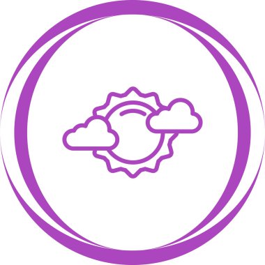 güzel bulut vektör çizgisi simgesi