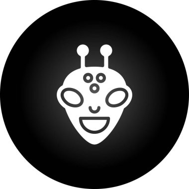 Moda Biçimli Uzaylı Simgesi İzole Arkaplan