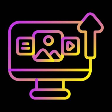 Robotun siyah arkaplanı olan bir resmin vektör çizimi