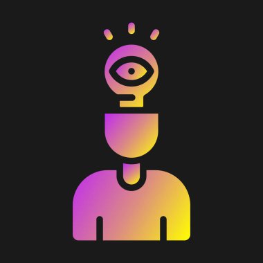 Göz ışığı renk çizgisi vektör simgesine sahip insan kafası