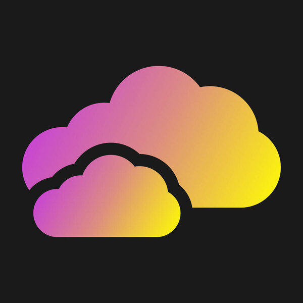 иконка облачных вычислений, векторная иллюстрация