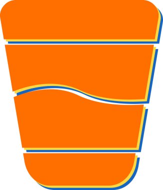 Portakal kovası. Basit resimleme.