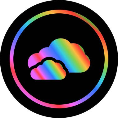 Bulut simgesi soyut arkaplan grubunda izole edildi