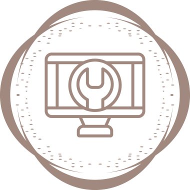 Bir dizüstü bilgisayar simgesinin vektör illüstrasyonu