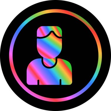 Gökkuşağı gradyan çizgisi gökkuşağı işaretiyle adam çiziyor