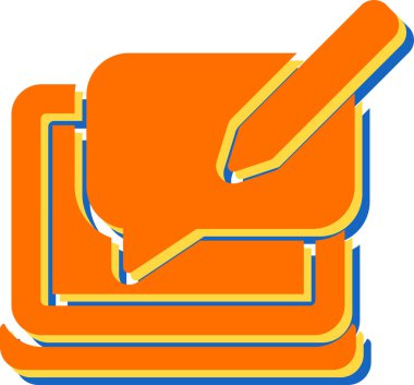 Kurşun kalemle mavi arkaplanın vektör çizimi