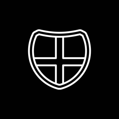 Kalkan vektör simgesi siyah arka plan üzerine