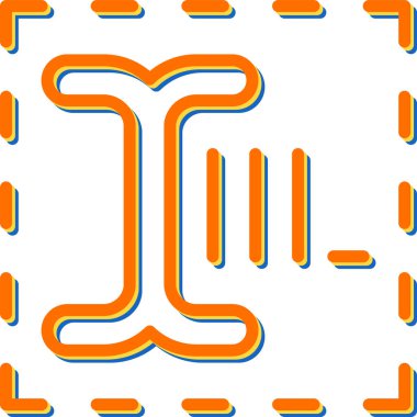 Turuncu ve mavi ikonun vektör illüstrasyonu