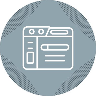 Bir bilgisayar monitörünün web simgesinin vektör çizimi