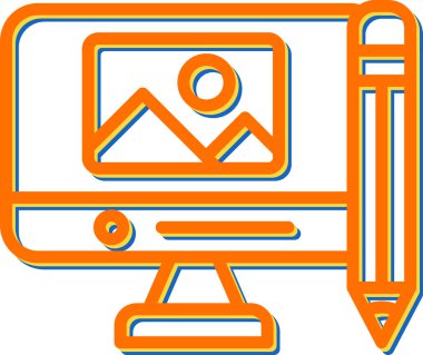 Bilgisayar. Web simgesi basit illüstrasyon