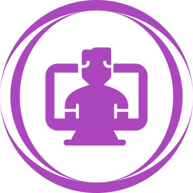 Kafa ikonu olan bir adam. vektör illüstrasyonu