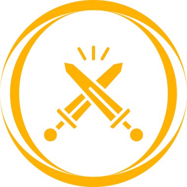 çapraz kılıç ağ simgesi basit illüstrasyon