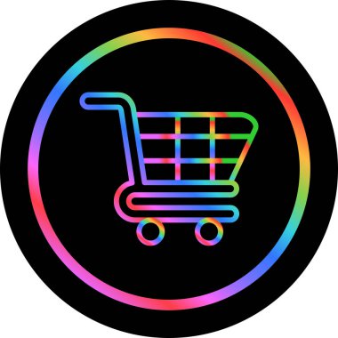 Gökkuşağı rengi alışveriş arabası vektör simgesi