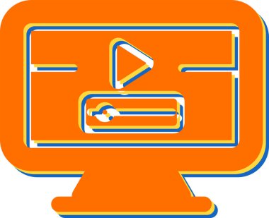 video. Web simgesi basit illüstrasyon