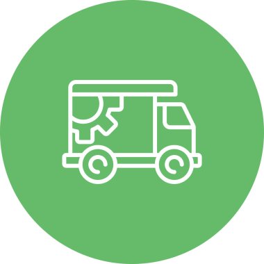 Teslimat minibüsü ikonu. Vektör illüstrasyonu