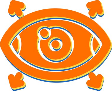 Gözleri olan bir çizgi film gözü.