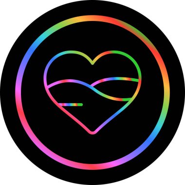 Kalp ikonu vektör illüstrasyonu