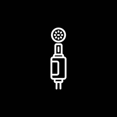 Mikrofon simgesi. Beyaz arka planda siyah simgesi