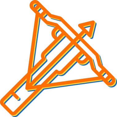 Bir karikatür turuncu ve mavi okun vektör çizimi